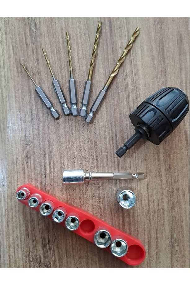 Altıgen Hex Adaptörlü Shank 1/4" Girişli 3/8" Mandren Lokma Matkap Ucu Seti - 2