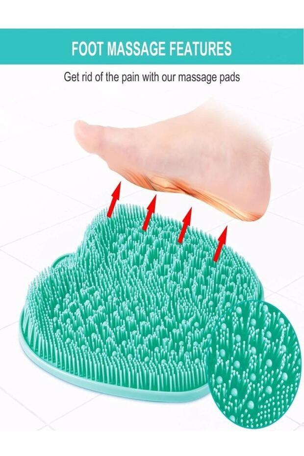 Suction Cup Bath Loofah Stress Reliever Massage Assisted Bath Loofah Water Green Bath Scrub Foot Back Massage Pad