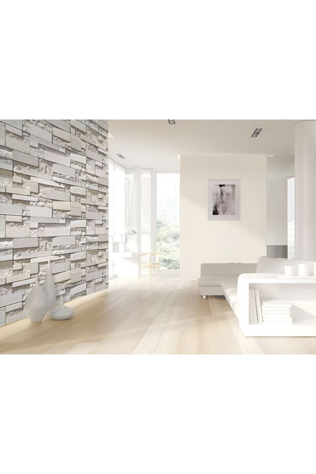 Taş Desenli Duvar Kağıdı 9624-2 ( Ithal Silinebilir ) 16.5 M² Rulo - 1