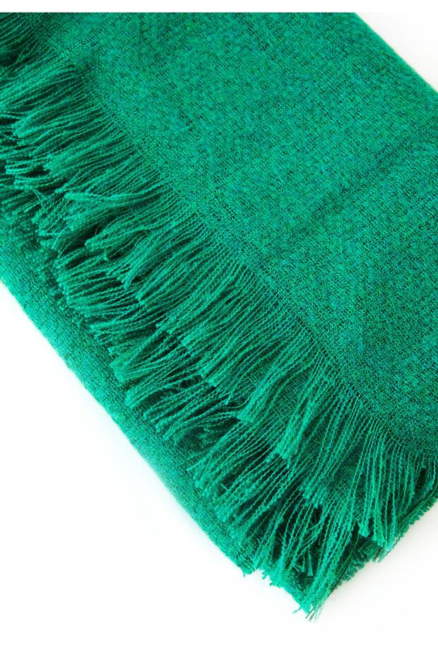 Yeşil Örme Atkı - 2