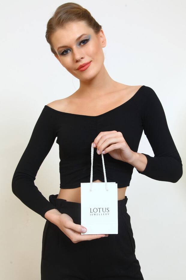 Lotus Çiçeği Kolye Ve Yüzük Seti & Işıklı Set Kutusu | 925 Ayar Gümüş Set - 5