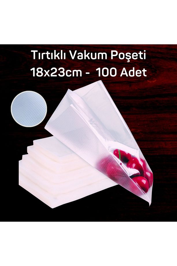 Tırtıklı Vakum Makinesi Poşeti- Torbası 18x23 Cm - 100 Adet - 1