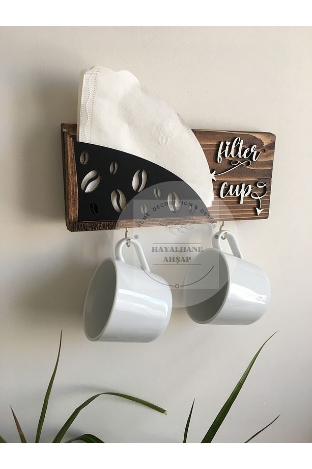 Fincan Askılık/ Filter And Cup Askılık / Kahve Filtre Rafı - 5