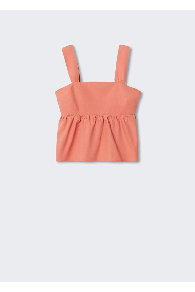 Volanlı Pamuklu Bluz - 3