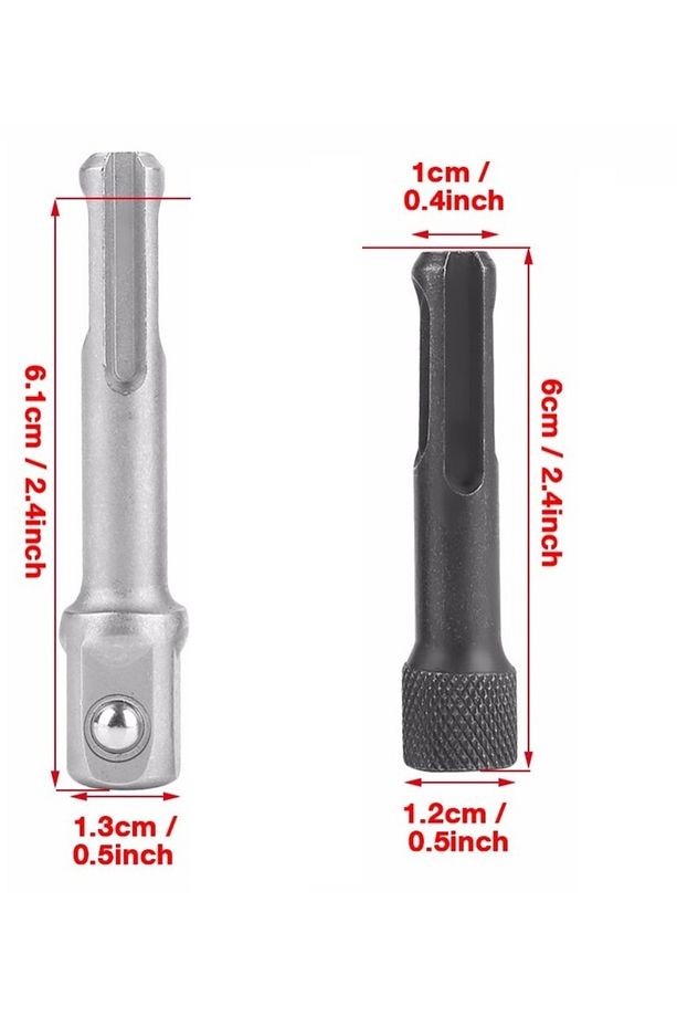 Sds Hilti Kırıcı Delici Lokma Adaptörü Ve Altıgen Bits Vidalama Adaptör Seti Dönüştürücü Set - 3