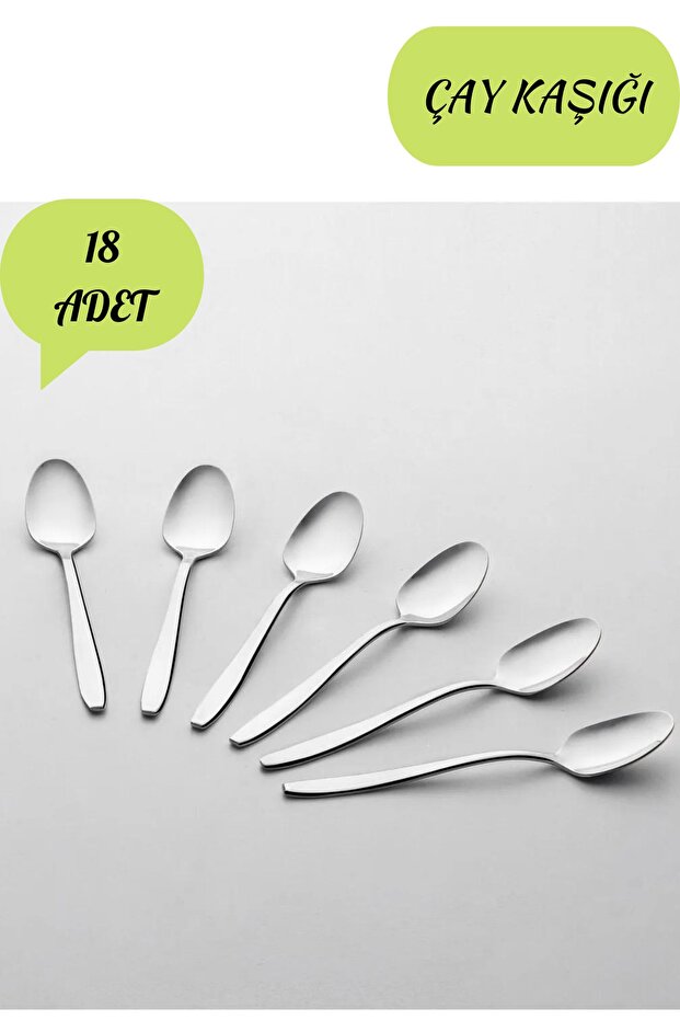 Nehir Sahara Plain Tea Spoon 18 Pieces River-sahraçaykaşık