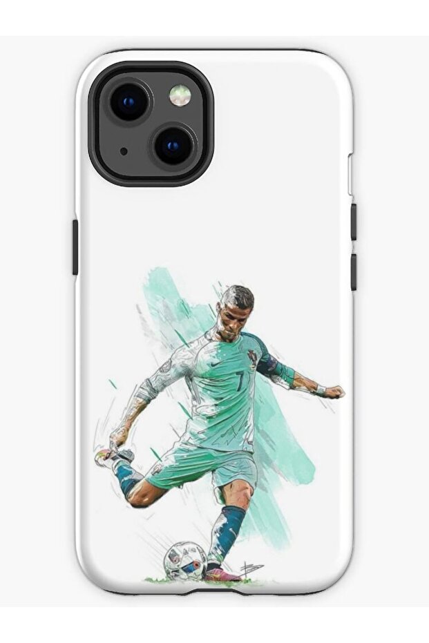 حافظة هاتف بنمط كريستيانو رونالدو متوافقة مع هاتف آيفون 13 - 1