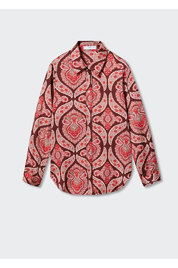 Desenli Saten Gömlek - 3