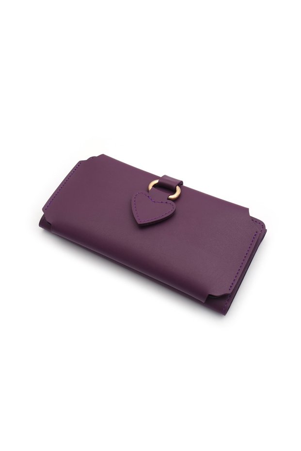 Women's Purple Wallet Model Accessory Ladies Wallet with Card Holder and Phone Compartment