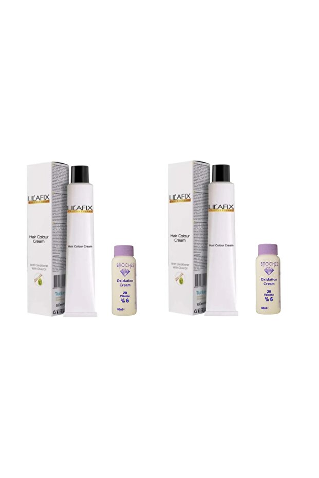 Saç Boyası 6/37 Bronz Kahve & Broches 20 Volume %6 Oksidan 60ml 2'li Set - 1