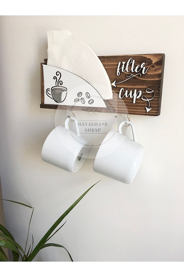 Fincan Askılık/ Filter And Cup Askılık / Kahve Filtre Rafı - 3