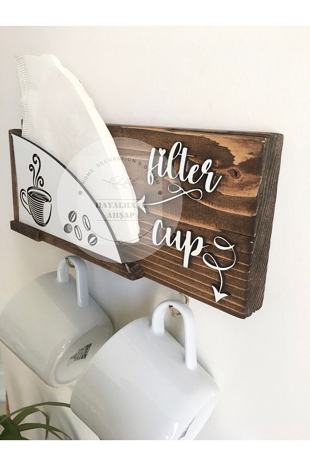 Fincan Askılık/ Filter And Cup Askılık / Kahve Filtre Rafı - 4