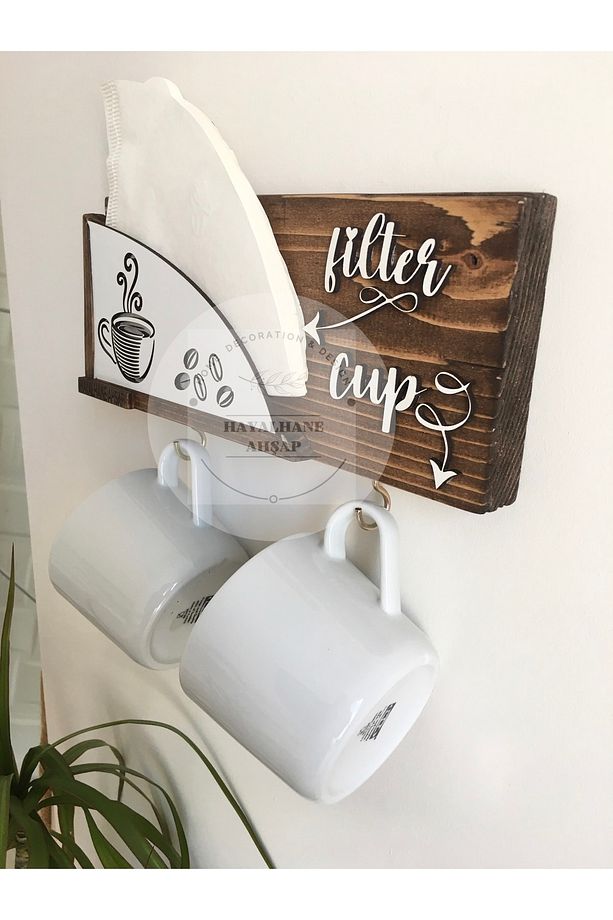 Fincan Askılık/ Filter And Cup Askılık / Kahve Filtre Rafı - 7