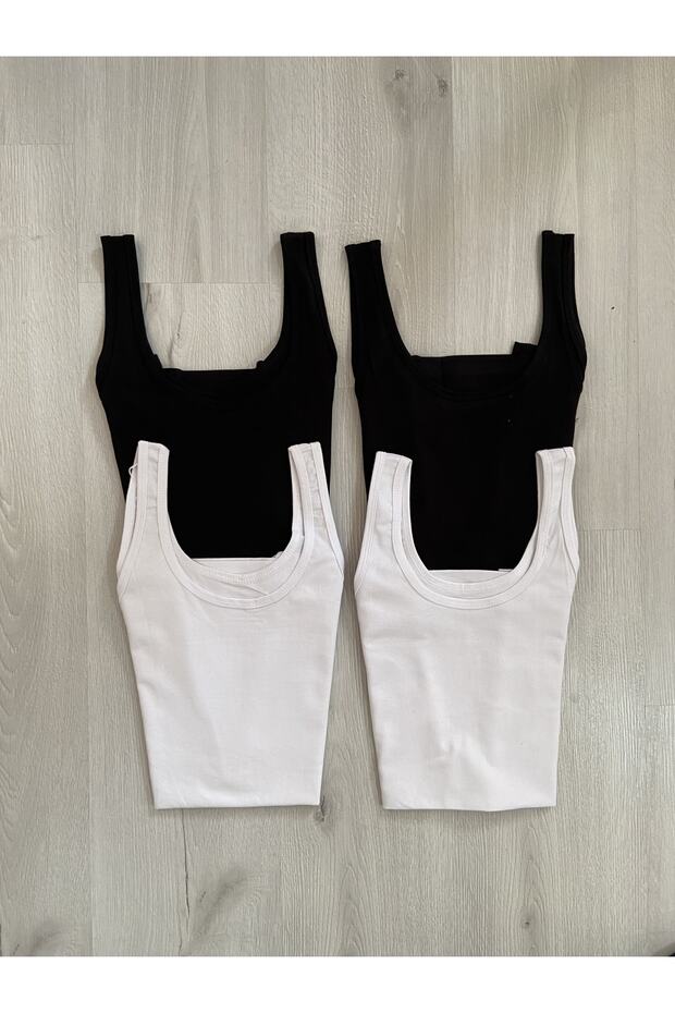 Thick Strap 4-Piece Women's Combed Cotton Undershirt