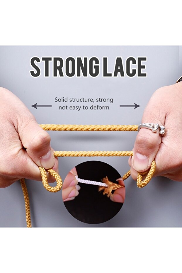 120 Cm Koyu Sarı, Cat Bot Ayakkabı Bağcığı Bağı Ipi, Fitilli Dayanıklı Sağlam Bağcık, Shoelace - 7