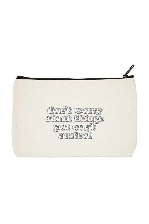 Clutch Don't Worry About Things Printed Cloth Makeup Bag, Pen Holder, Handbag