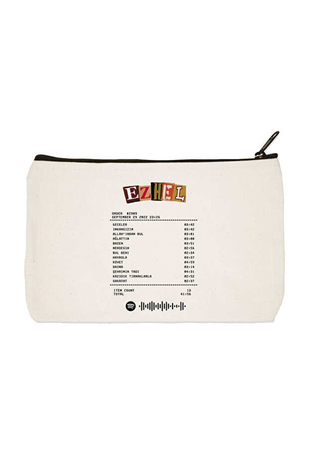 Clutch Ezhel Album Receipt Printed Cloth Makeup Bag, Pen Holder, Handbag