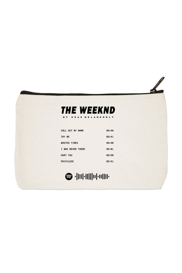 Clutch The Weeknd Album Receipt Printed Cloth Makeup Bag, Pen Holder, Handbag