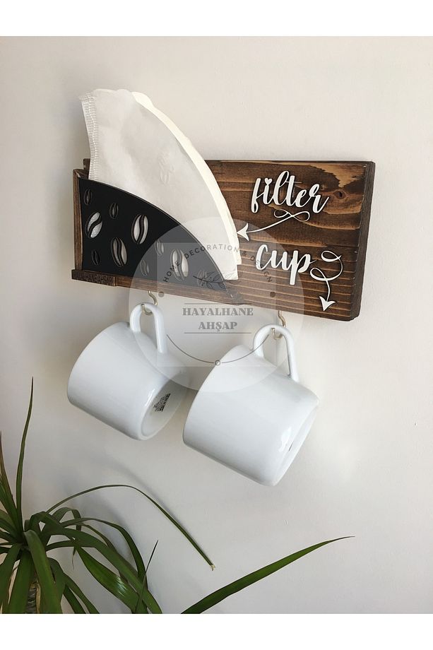 Fincan Askılık/ Filter And Cup Askılık / Kahve Filtre Rafı - 6