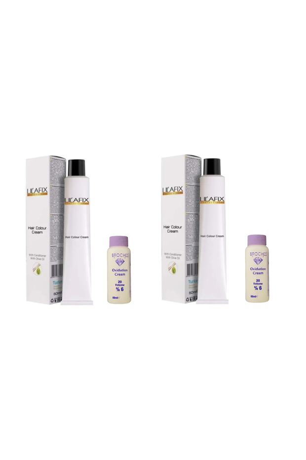Saç Boyası 5/1 Açık Küllü Kahve & Broches 20 Volume %6 Oksidan 60ml 2'li Set - 1