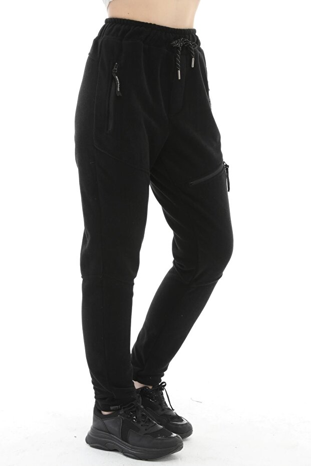 Ghassy Co Women's Tactical Pocketed Adjustable Cuffed Outdoor Fleece Trousers