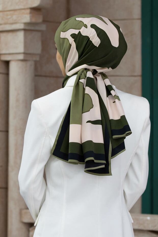 Women's Luxury Medina Silk Shawl Khaki