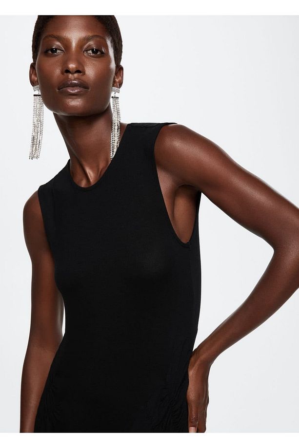 Drape Triko Elbise - 6