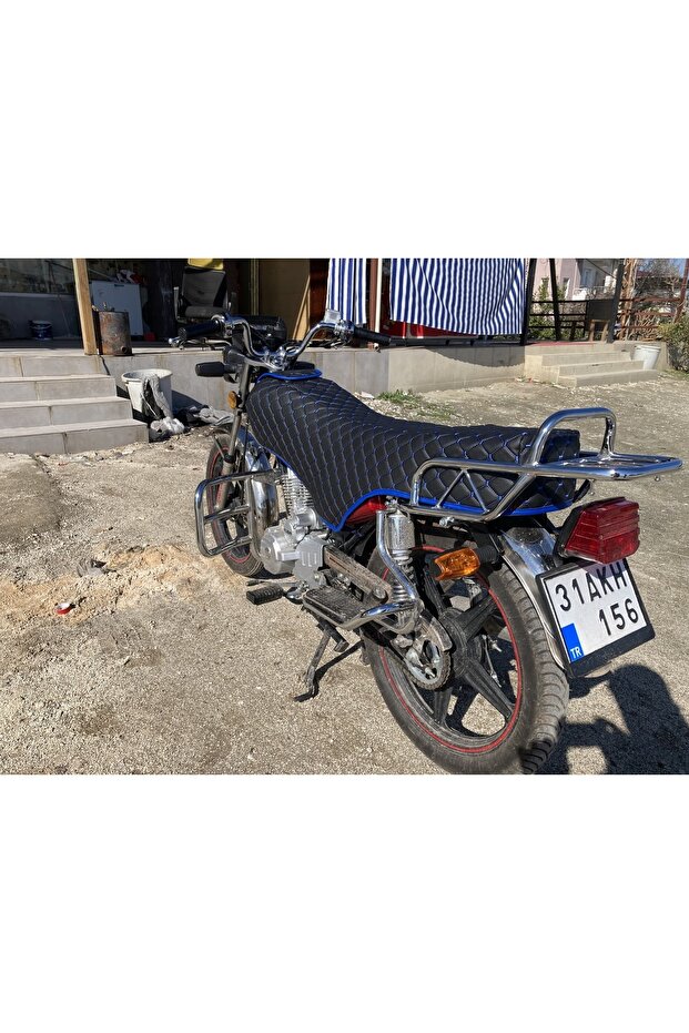 Blue Quilted Motorcycle Cover Kuba the Magnificent Falcon Compatible with Asian Cg Models