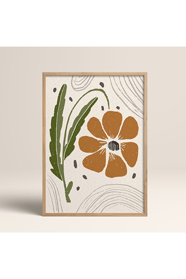 Wooden Framed Abstract Colorful Patterns Flower Modern Art Painting