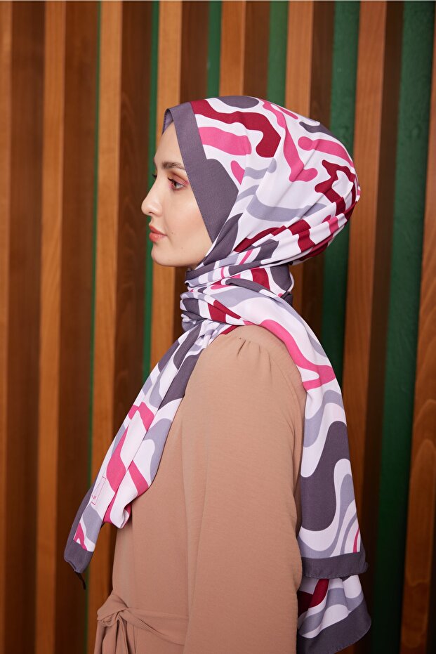 Women's Medina Silk Shawl Pink Water Wave