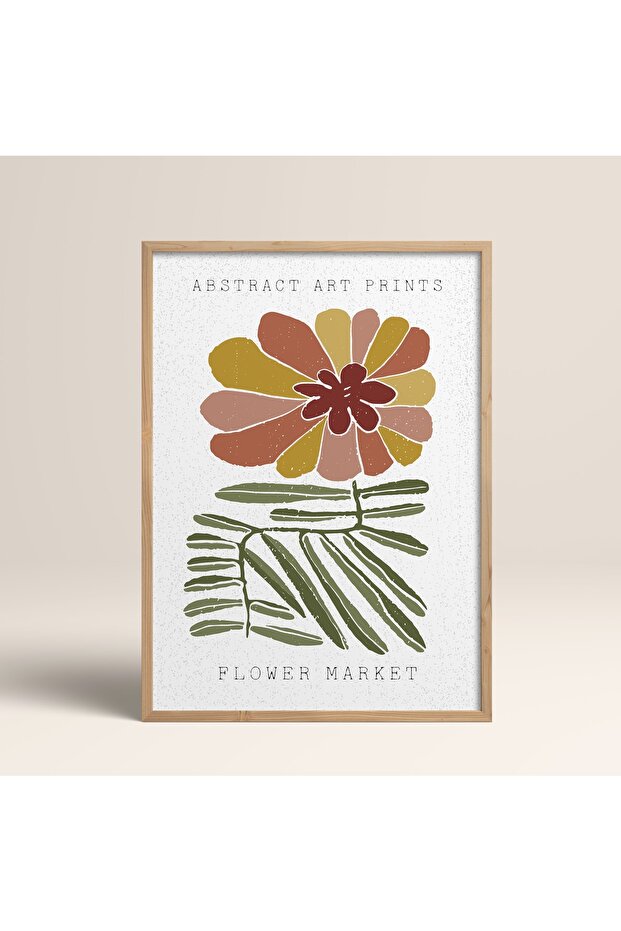 Wooden Framed Abstract Colorful Patterns Flower Modern Art Painting