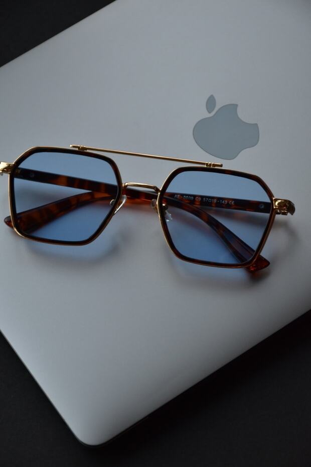 Small Square Small Square Retro Vintage Unisex New Design Blue Glass Sunglasses