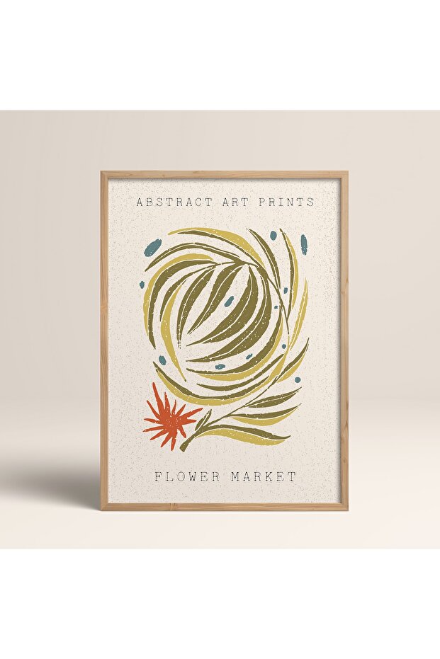 Wooden Framed Abstract Colorful Patterns Flower Modern Art Painting