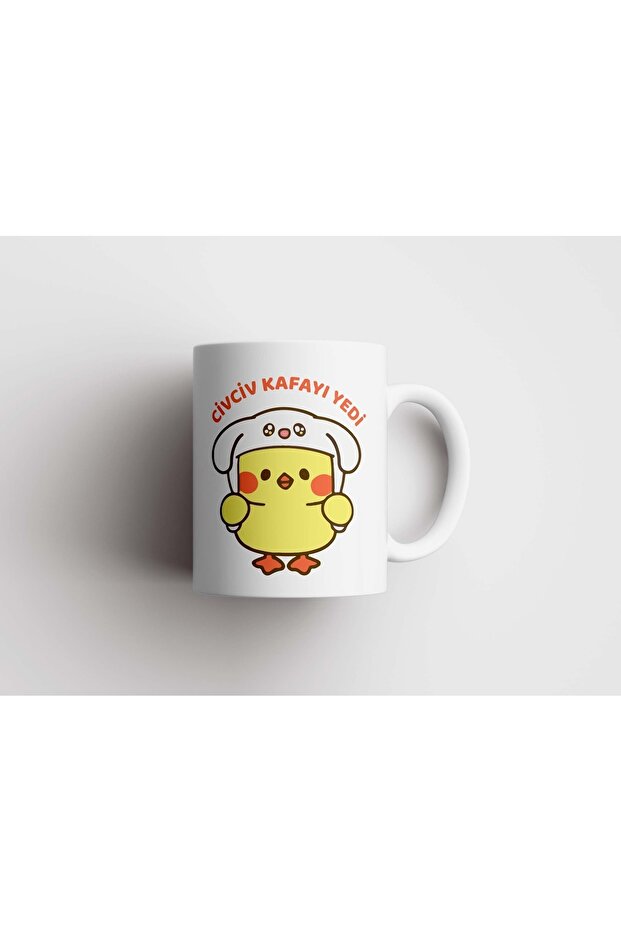كوب زجاجي مطبوع عليه Seven Chick Head