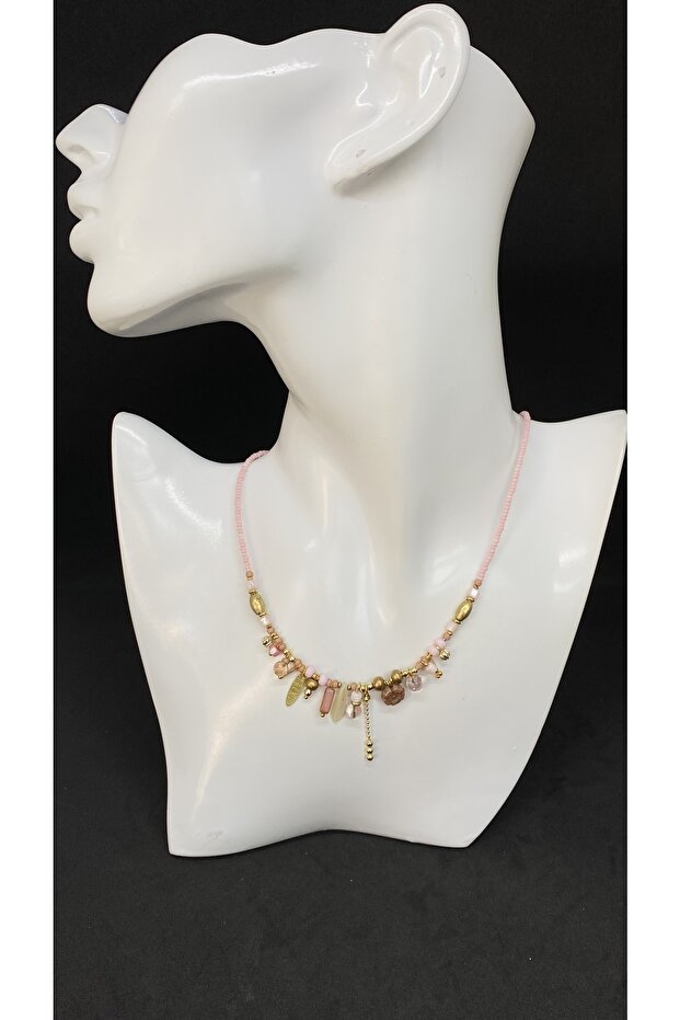 Handmade Ethnic Lacquer Coating Ceramic Beads Czech Glass Necklace