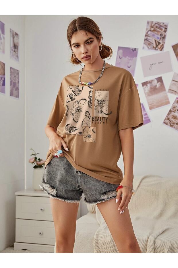 Toprak Oversize T-shirt Beauty Ferent Printed