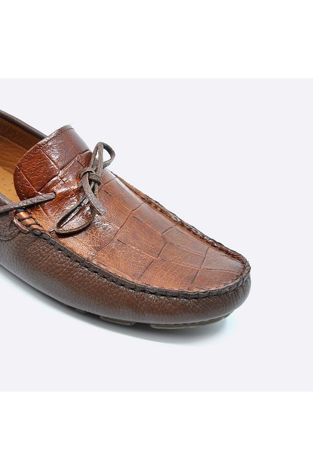 Hakiki Deri Taba Kroko Yazlık Loafer Erkek Ayakkabı 9845 - 8