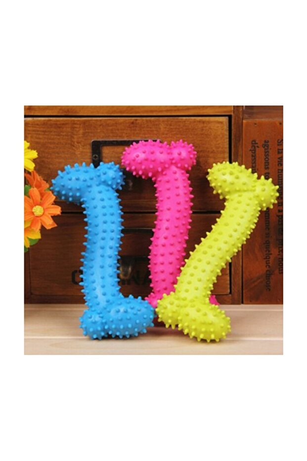 Pet Bone Shaped Biting Teeth Scratching Toy Dog Entertainment Apparatus