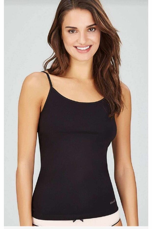 Kadın Siyah Basıc Top Atlet - 1