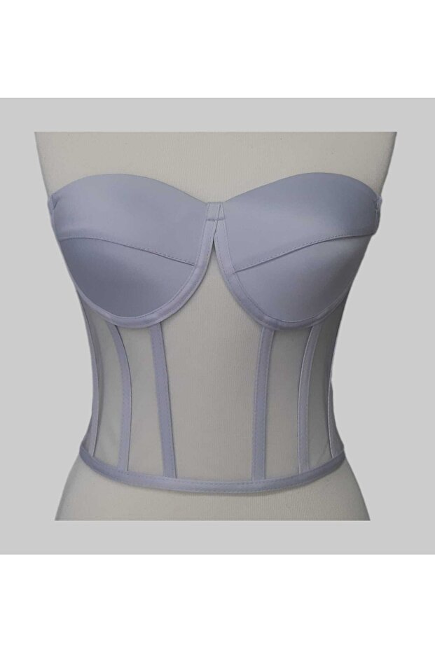 مشد بوستير شفاف باللون الرمادي - 1