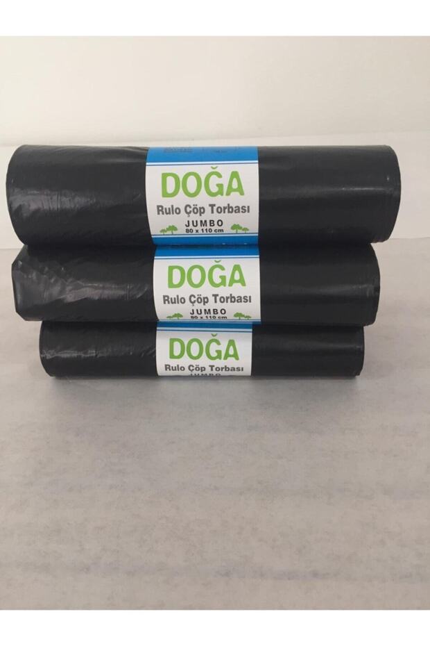 80*110 Jumbo Boy Rulo Çöp Poşeti 3 Rulo = 30 Adet - 1