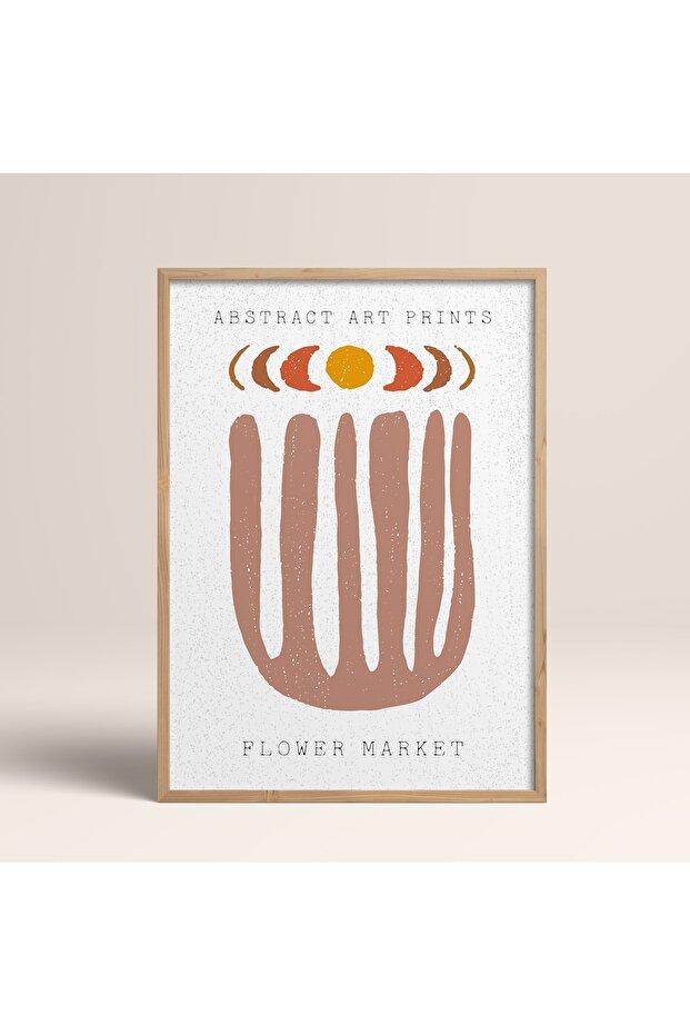 Wooden Framed Abstract Colorful Patterns Flower Modern Art Painting