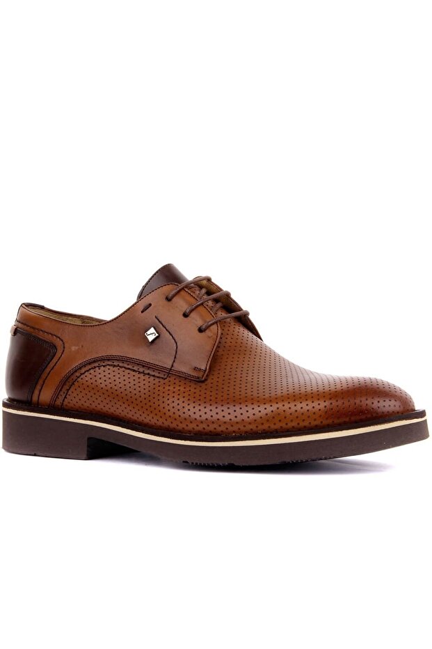 Bağcıklı Taba Deri Erkek Günlük Ayakkabı - 1