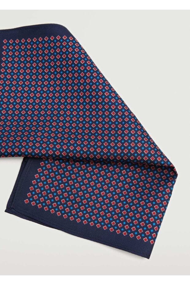 Desenli İpek Cep Mendili - 4