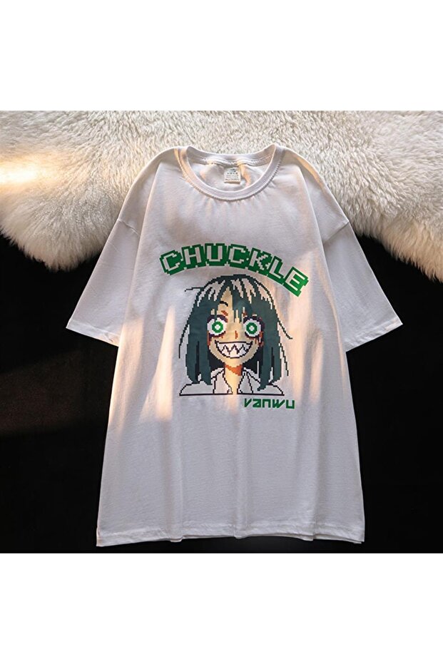 Chuckle Girl White Unisex Oversize T-shirt