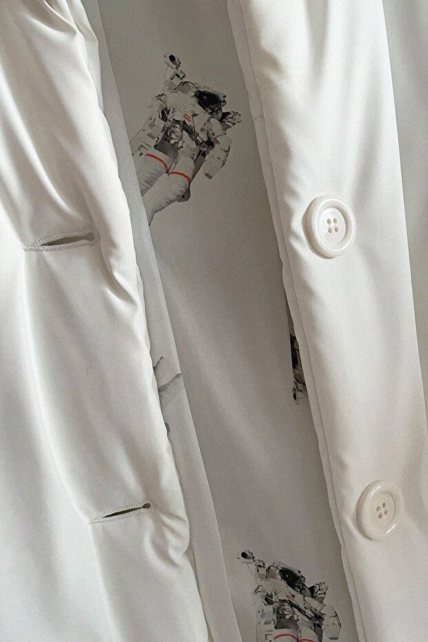 Cloud Mat Beyaz Şişme Mont - 5