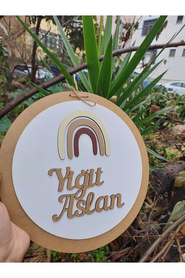 Rainbow Bebek Ve Çocuk Odası Kapı Süsü Ahşap Isimlik Bebek Kapı Süsü - 4