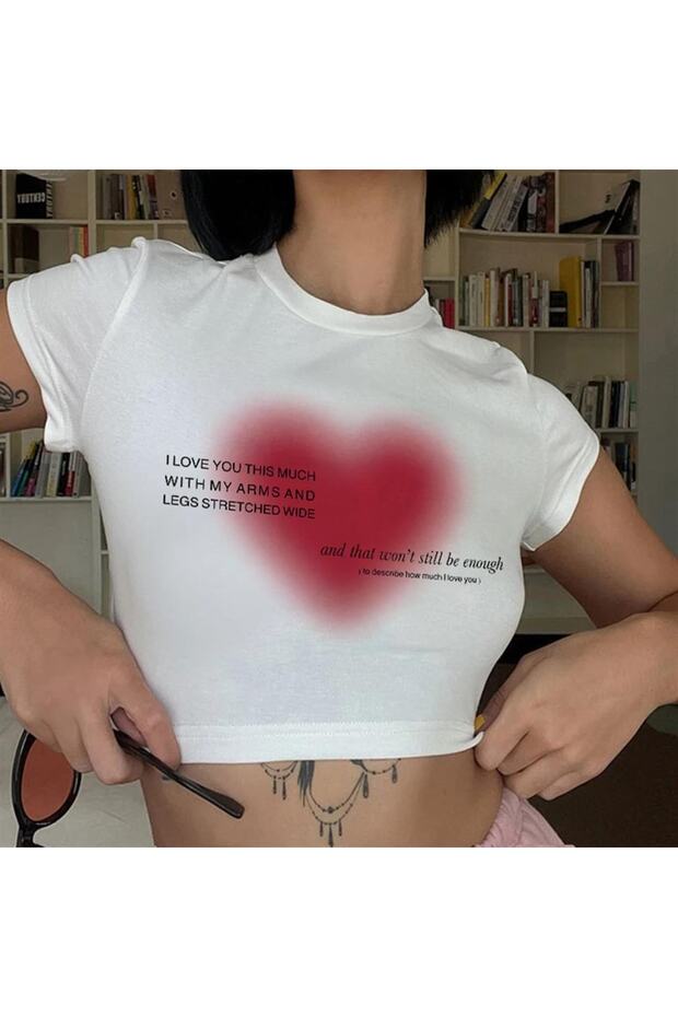 My Vision Aesthetic Heart مطبوعة باللون الأبيض