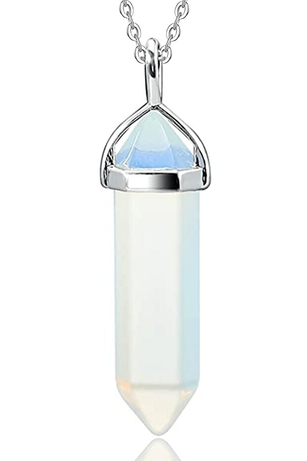 Certified Nail Model High Quality Natural Opal Moon Stone Necklace