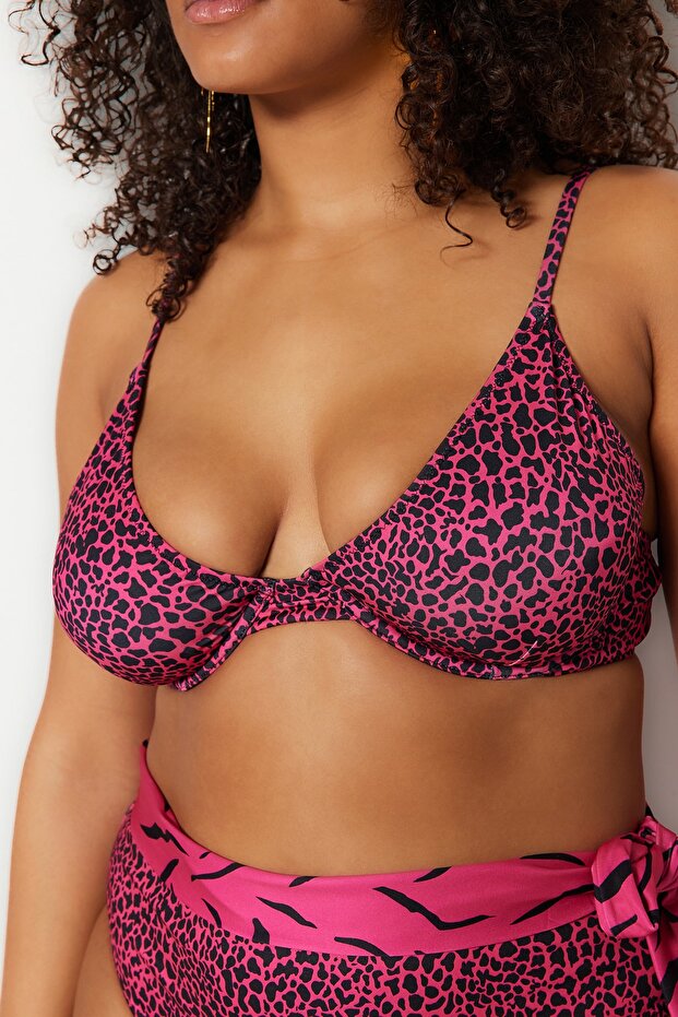 Fuşya Balconette Büyük Beden Büyük Beden Bikini Üstü TBBSS23CT00004 - 4